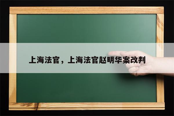 上海法官，上海法官赵明华案改判-第1张图片-8CJX知识网